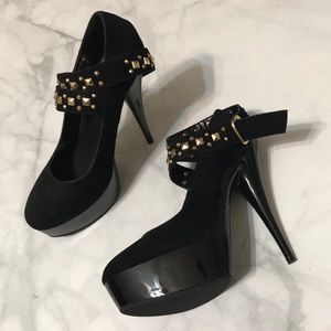 5.5” Black with Gold Studs heels